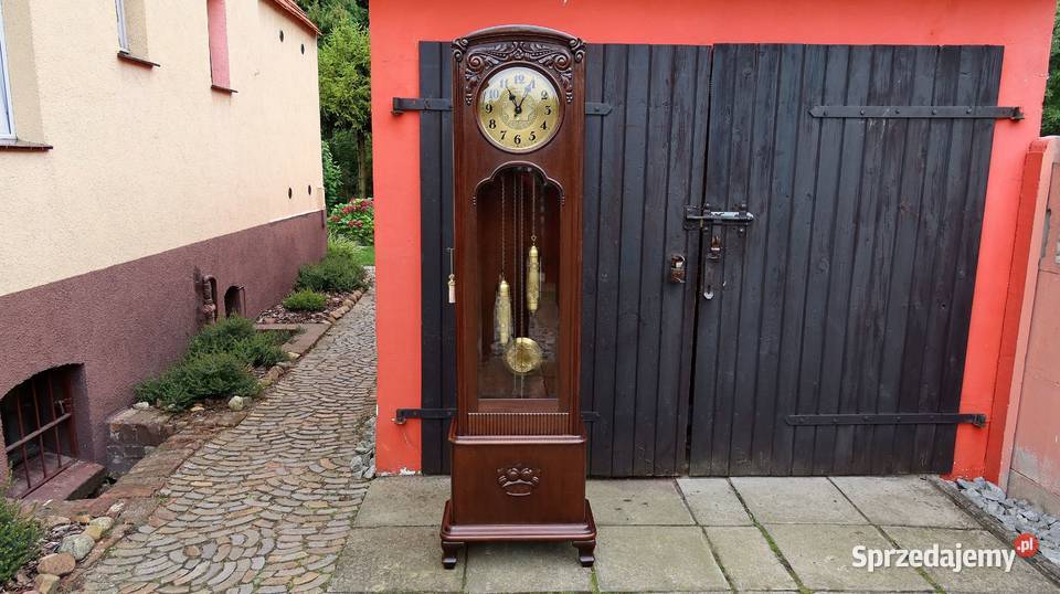 Unikatowy Stojący Dębowy Zegar Chłop Ajk Gong 8 Ziębice