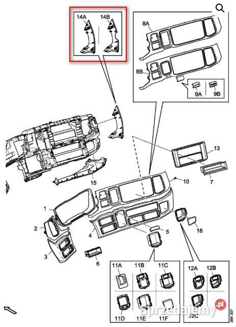 SCANIA R S OSŁONA ZAŚLEPKA DESKI KONSOLI PRAWA lubuskie Bieleń