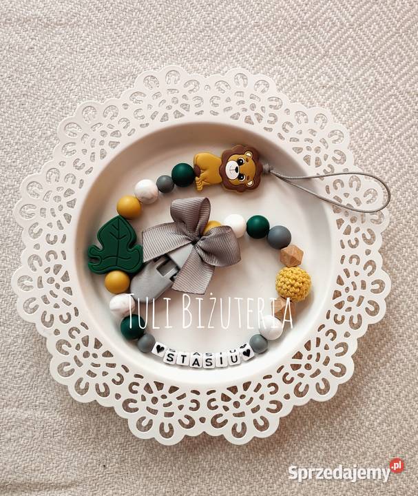 Zawieszka do smoczka z imieniem dziecka lew opolskie