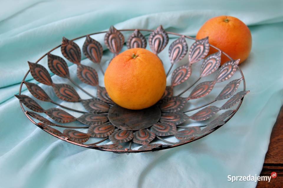 Szwedzka ażurowa metalowa patera indyjska w Lublin