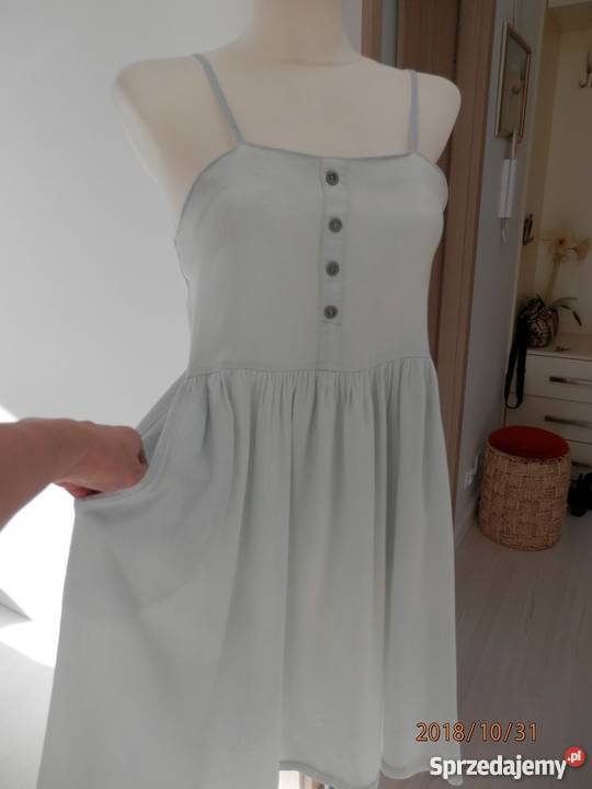 Sukienka Dżinsowa Jeansowa Błękitna Łomża