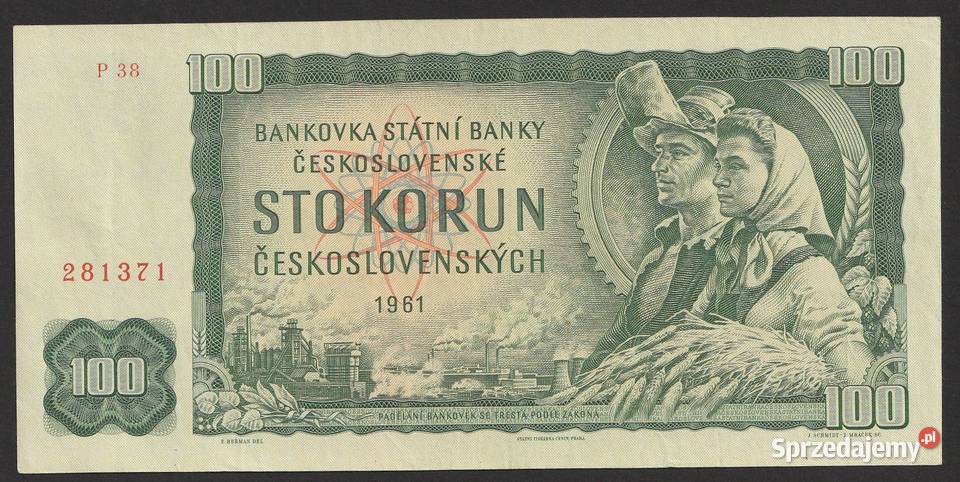 Czechosłowacja 100 koron 1961 stan 2 łódzkie Łódź