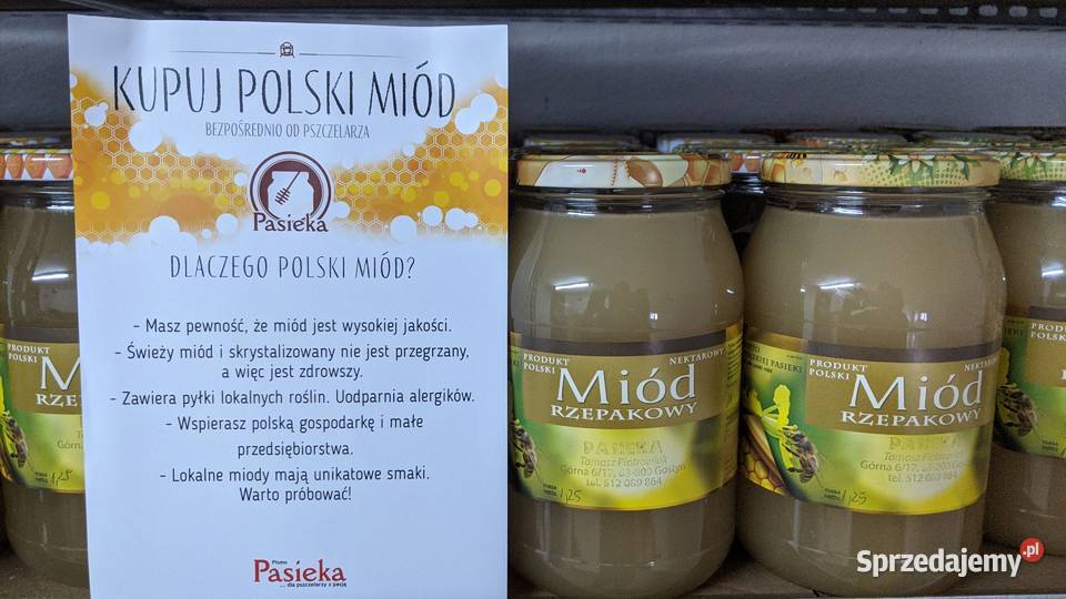 Miód rzepakowy z własnej ekologicznej pasieki sprzedam
