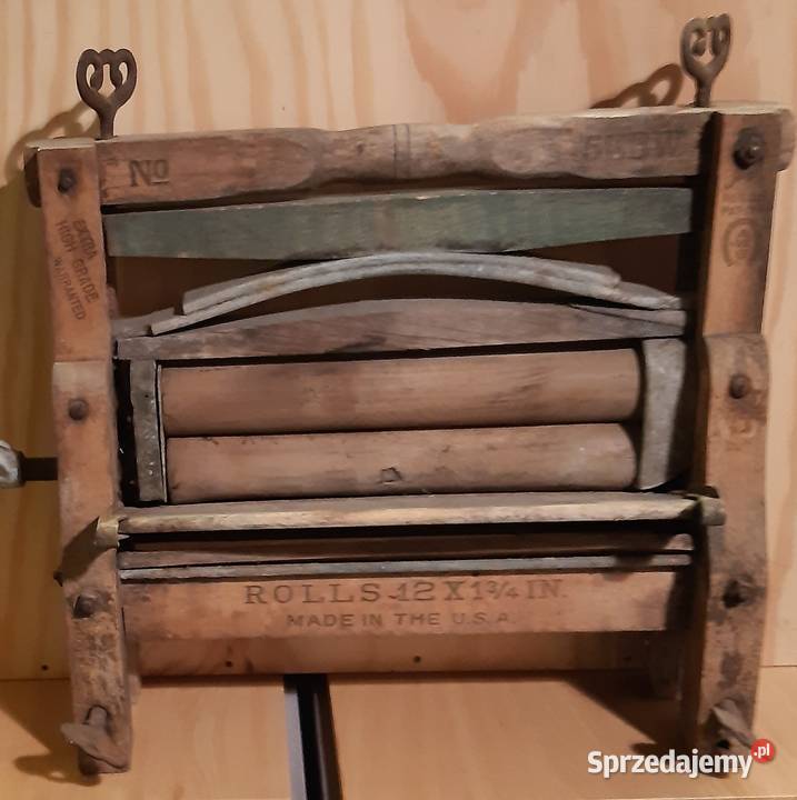 zabytkowy drewniany magiel ręczny produkcja USA Warszawa