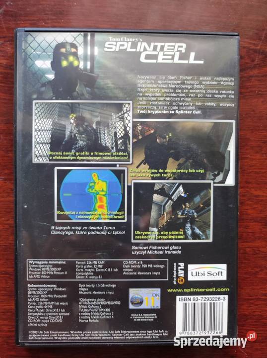 Splinter Cell PC Wydanie premierowe gra akcji Kultura i Rozrywka Kielce