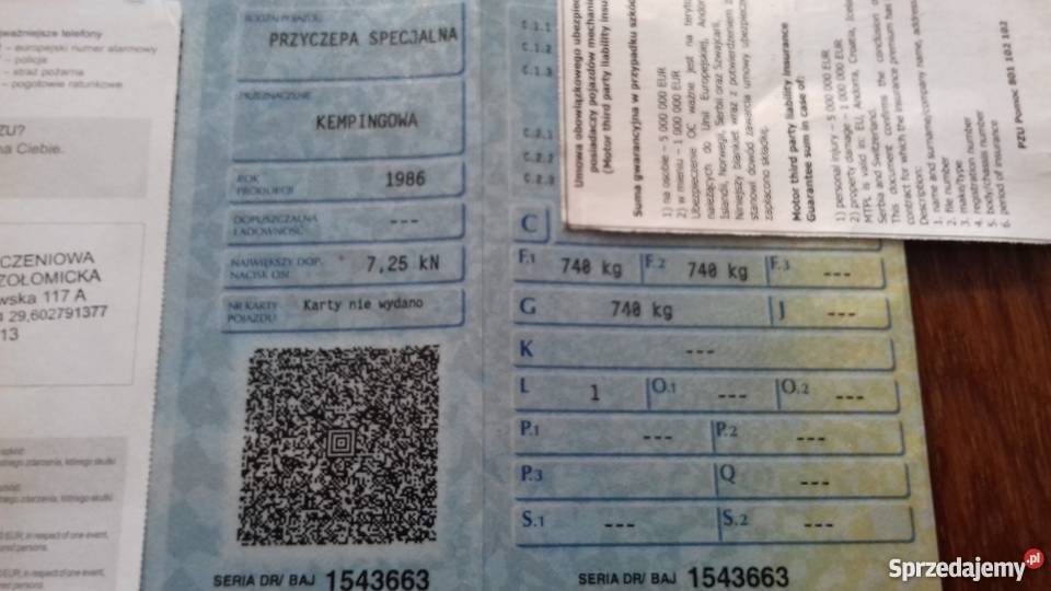 Przyczepka przyczepa 740 zarejestrowana Krokowa