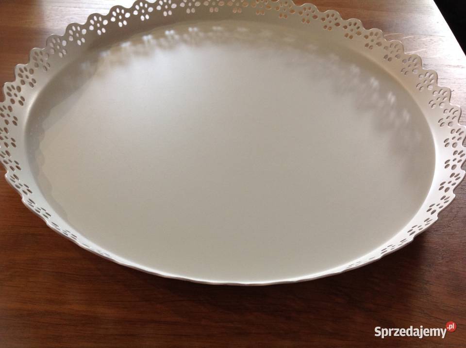 Taca Biała Metalowa Ażurowa Nowa Sól sprzedam