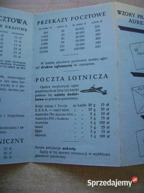 Starocie z PRL Stare dokumenty Poczta Informator