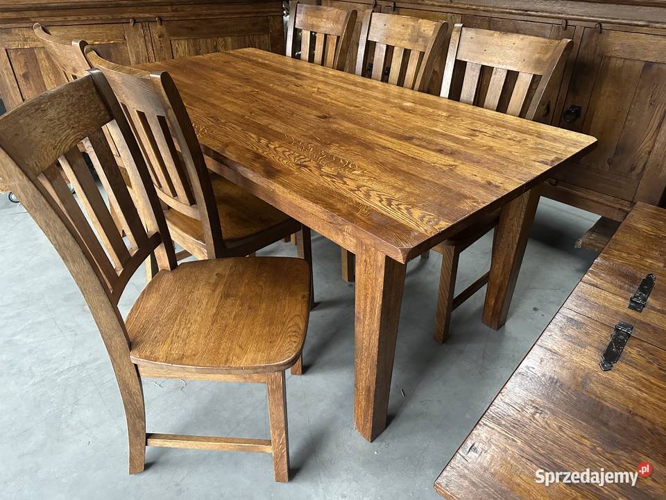 Drewniany komplet witryna komoda ławaskrzynia wielkopolskie Sławoszewek