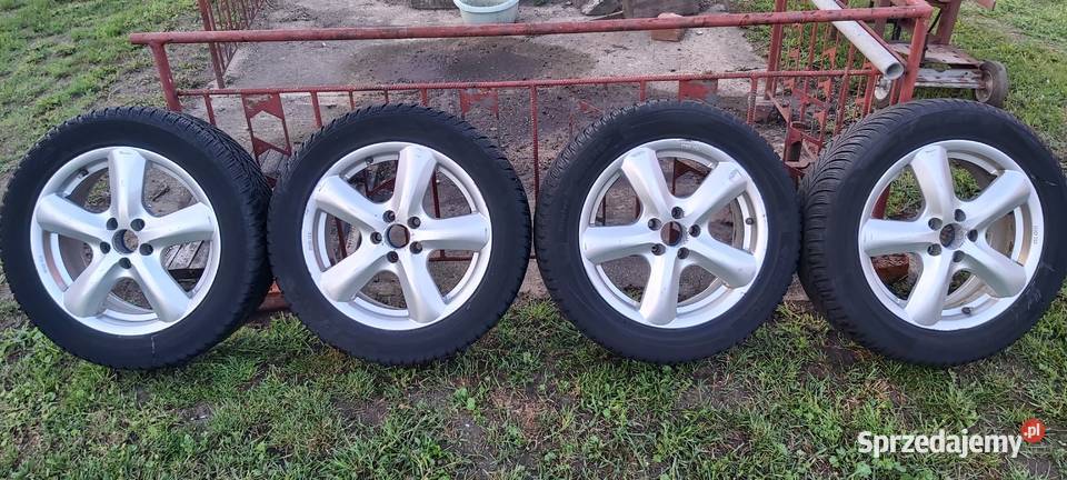 Alufelgi z oponami zimowymi 16 5x100 Seat VW dolnośląskie Sanie