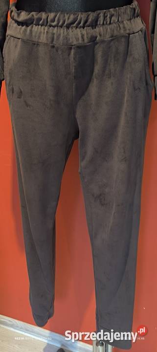 Fajny welur dres komplet damski czekolada Bolesławiec