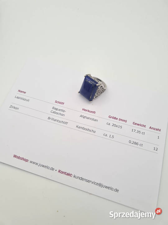 Pierścionek srebro 925 z lapis lazuli i Pierścionki zachodniopomorskie Szczecin