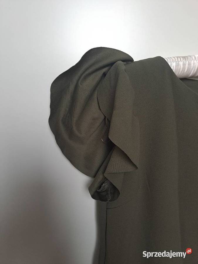 Mohito zielona pudełkowa sukienka z falbanami Warszawa