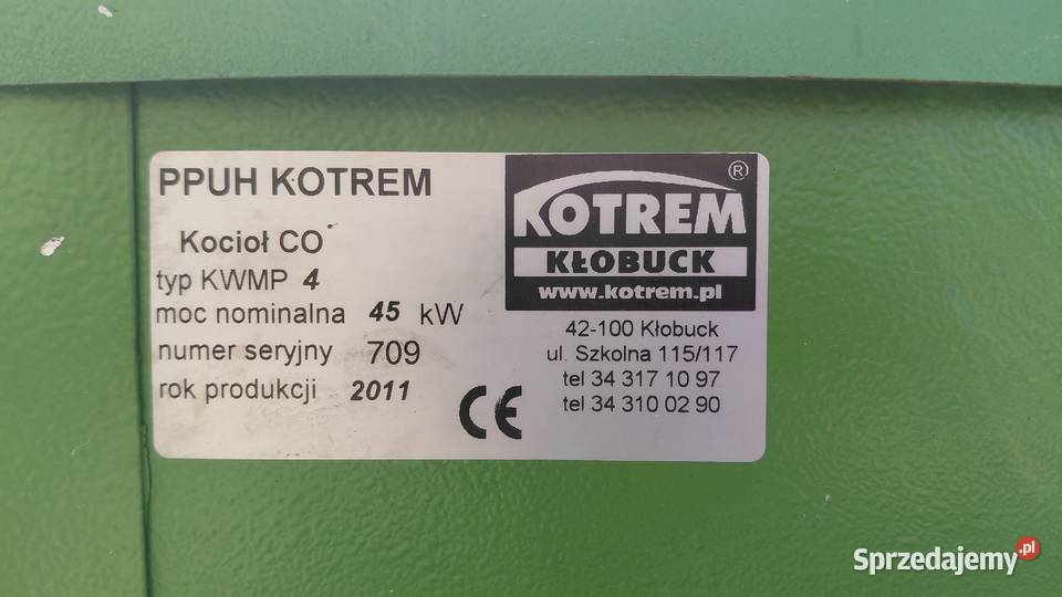 Kocioł na pellet Kotrem KWMP 4 45 kW 2011 Radomsko