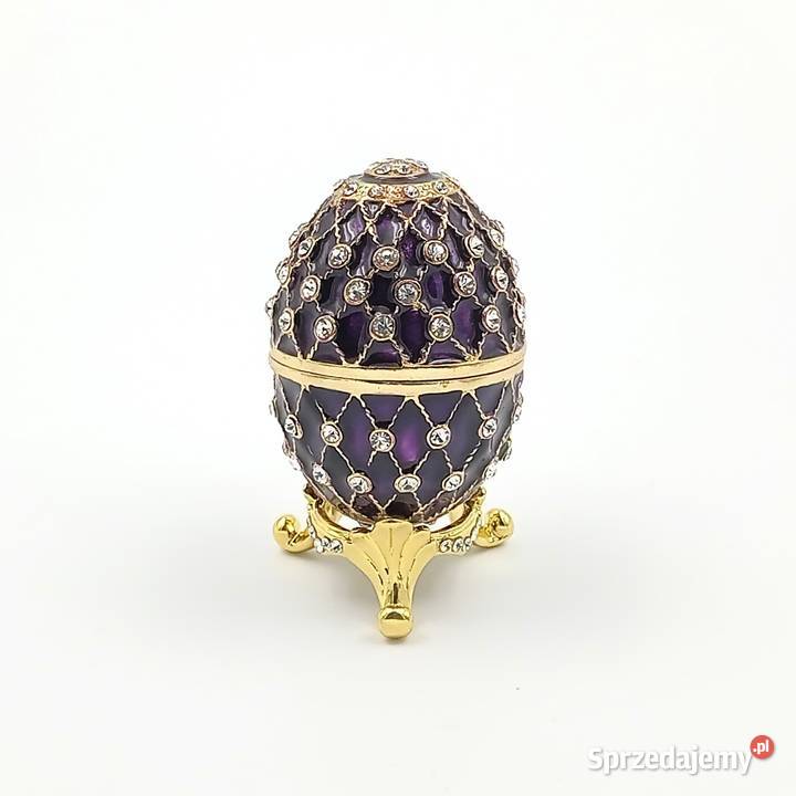 Jajko jajo faberge pojemniki szkatułka fioletowe Zawiercie