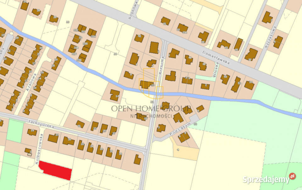 Tyniec Mały działka budowlana 1231 m2 media