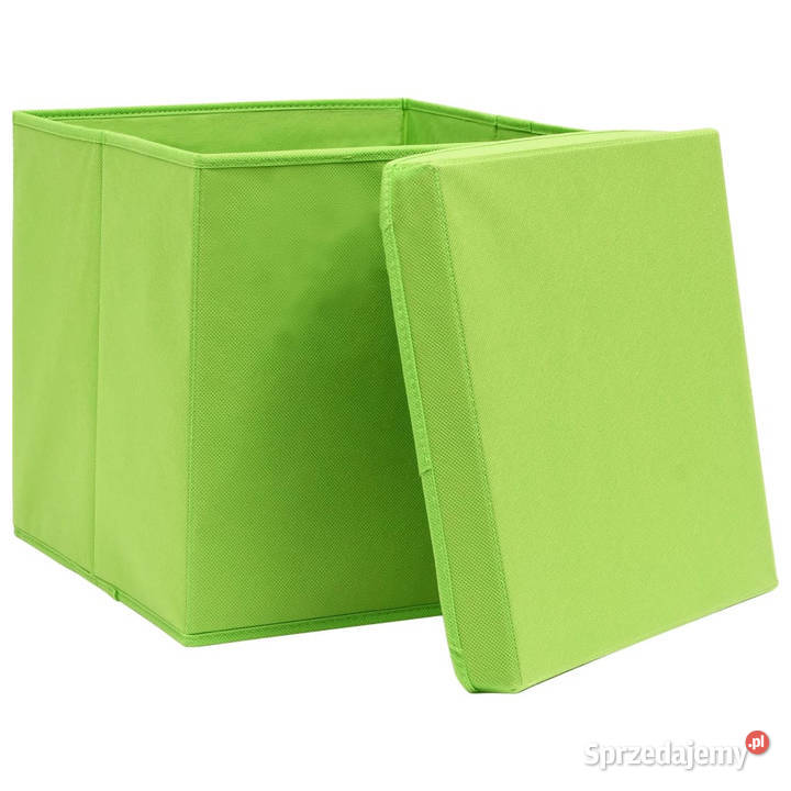 Pudełka z pokrywami 4 28x28x28 zielone WM325228