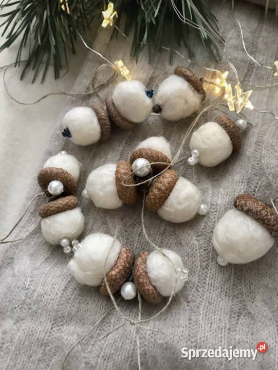 Zestaw ozdoba świateczna żołędzie handmade Warszawa sprzedam
