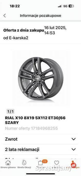 Sprzedam kompletnie felgi z oponami Średnica 19" Lipowa sprzedam