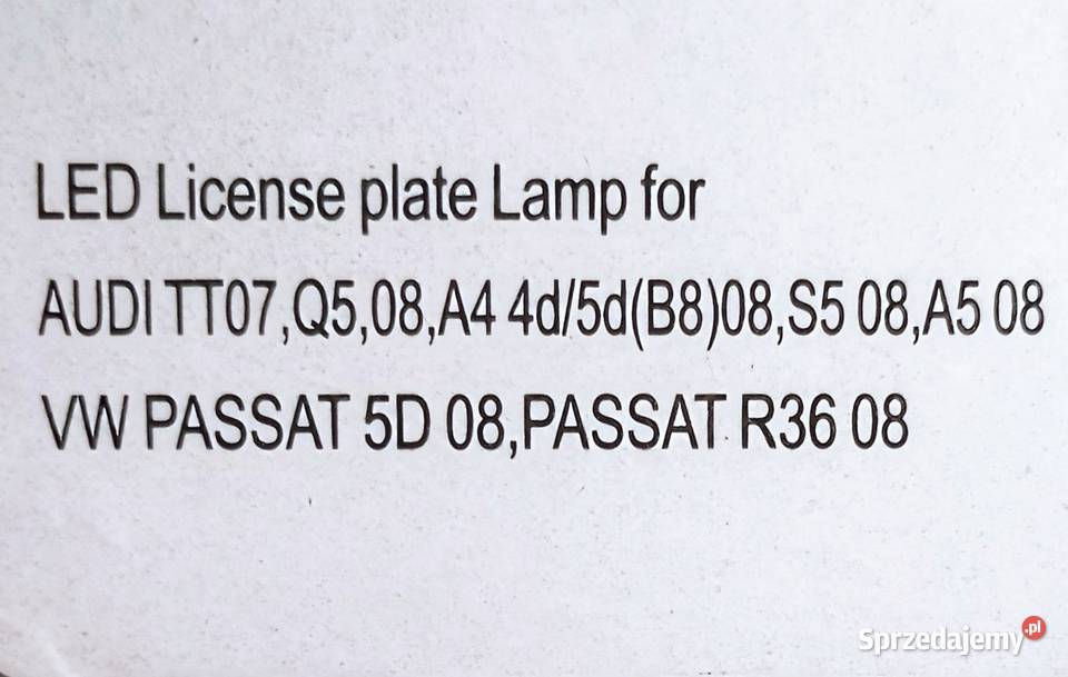 LAMPKI LED TABL REJESTRACYJNEJ AUDI VOLKSWAGEN Wieliczka