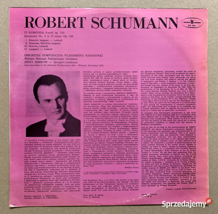Robert Schumann Jerzy Semkow Symphony No 4 Muzyka Stalowa Wola