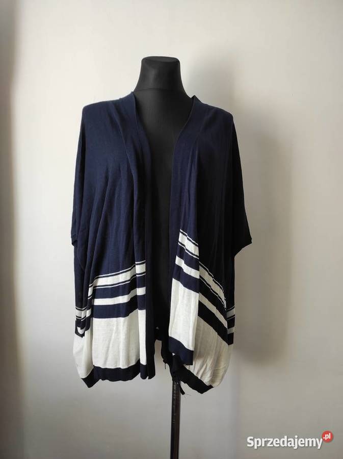 nowy onesize kardigankimono granatowo biały Białka
