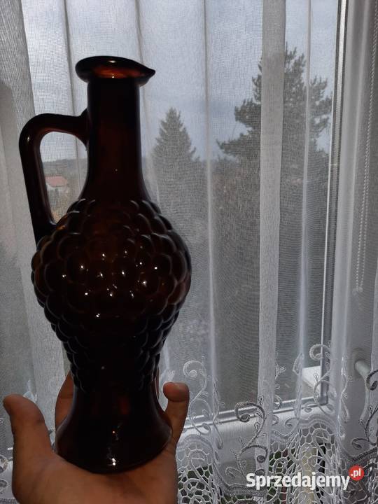retro dzban szklany grube szklo lata 60 te Lubań