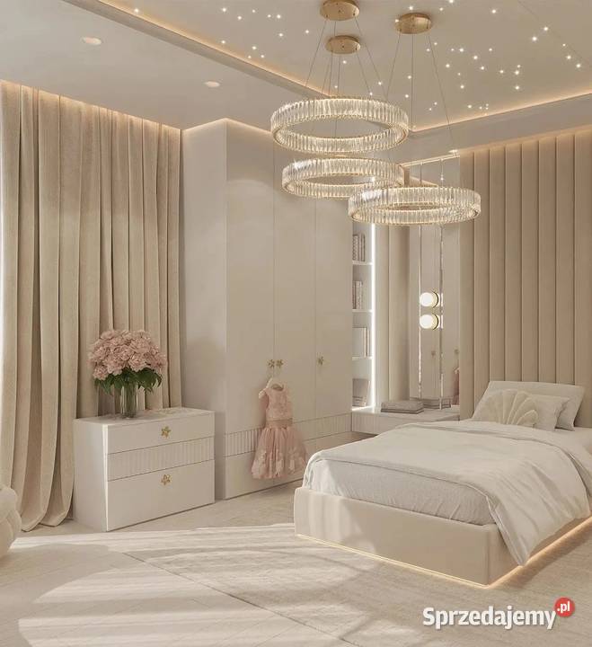 Żyrandol kryształowy nowoczesny złoty lampa Warszawa