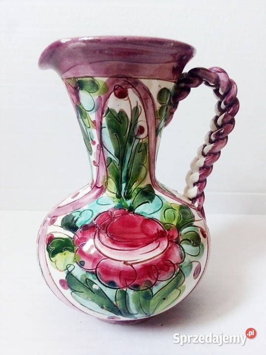 dzbanek vintage włoska ceramika ręcznie malowana Częstochowa