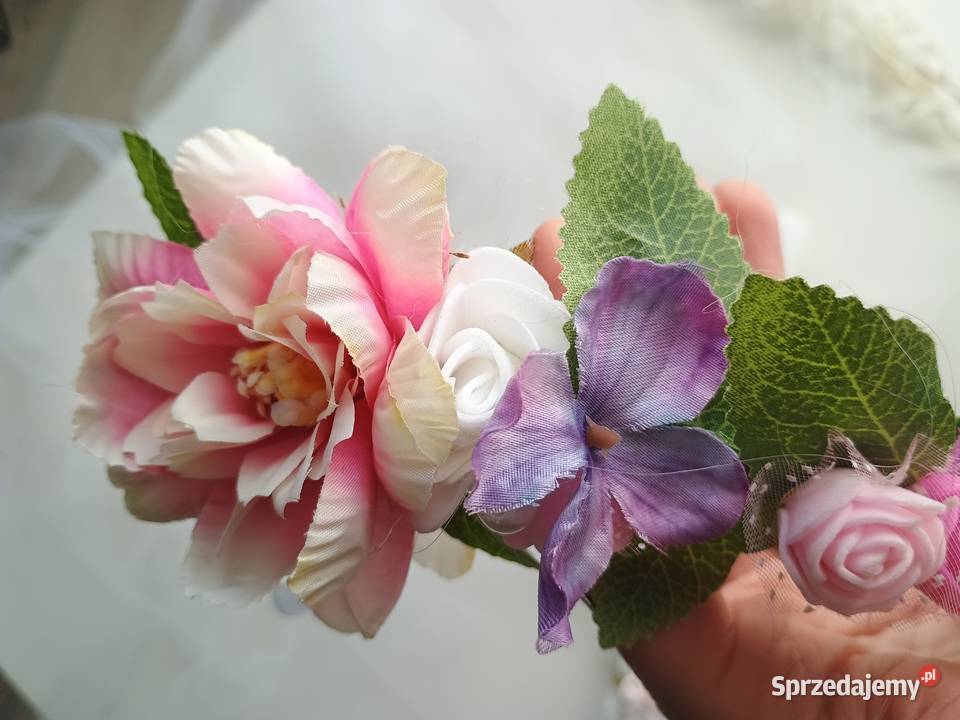 Wianek komunijny ozdobny bok kolorowy