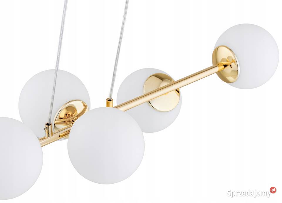 Złota Lampa Wisząca Sufitowa Żyrandol Białe 6 Choroszcz sprzedam