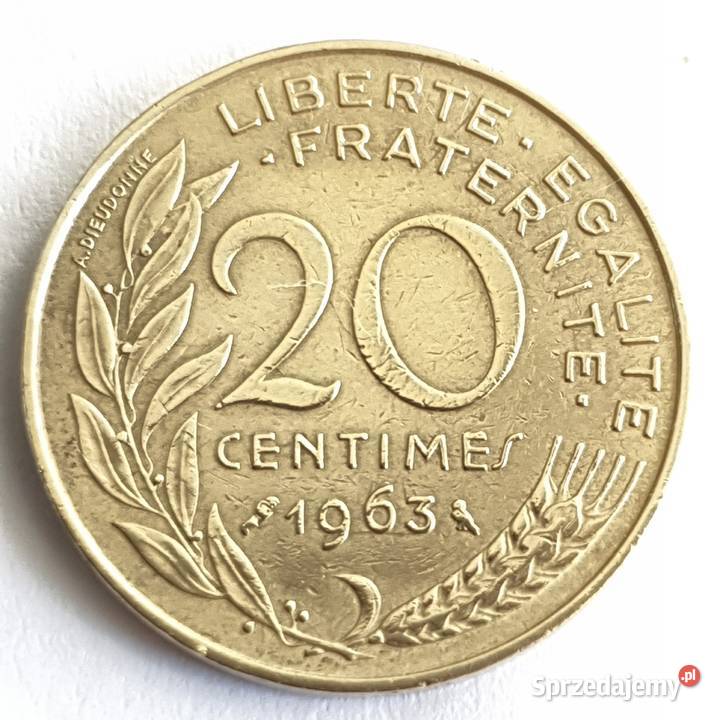 20 centimes z 1963rFrancjaPiękna moneta ze Żary