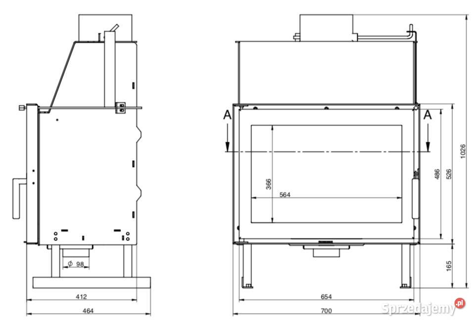 Wkład kominkowy Dorako Kfd Eco 70 o mocy 13 kW Poznań sprzedam