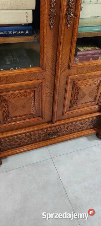 Ekskluzywna biblioteka eklektyczna dębowa antyk Antyki Łagów