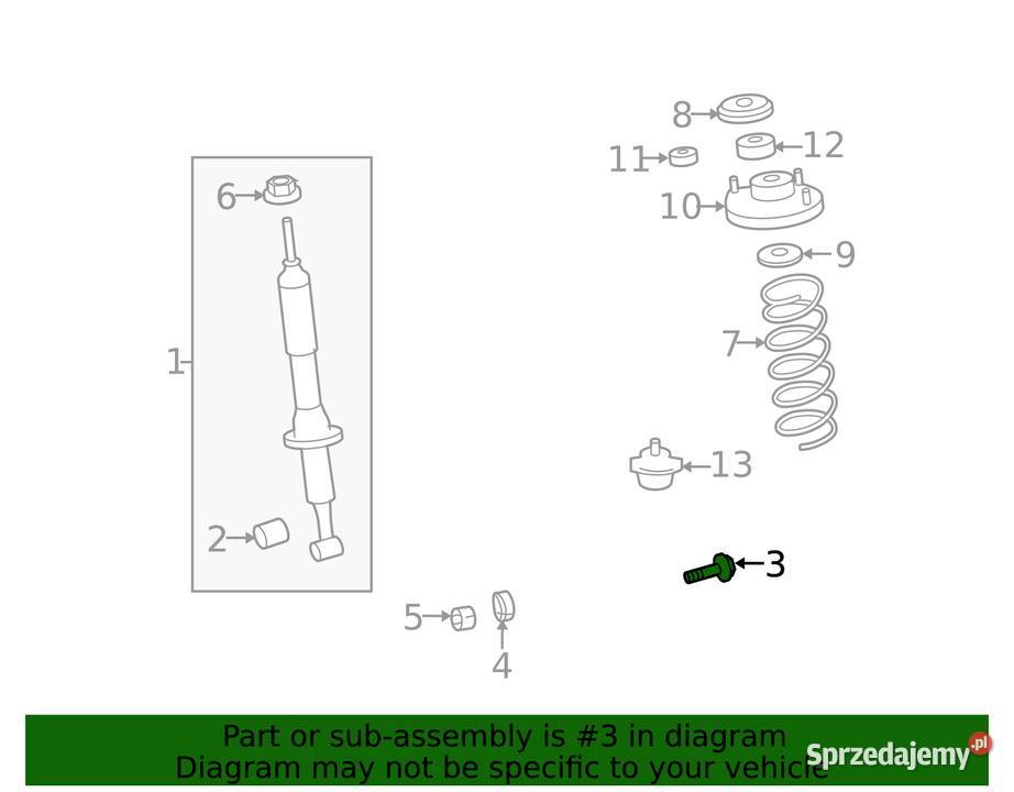 Śruba dolnego wahacza kolumny amortyzatora pomorskie Nowy Staw sprzedam