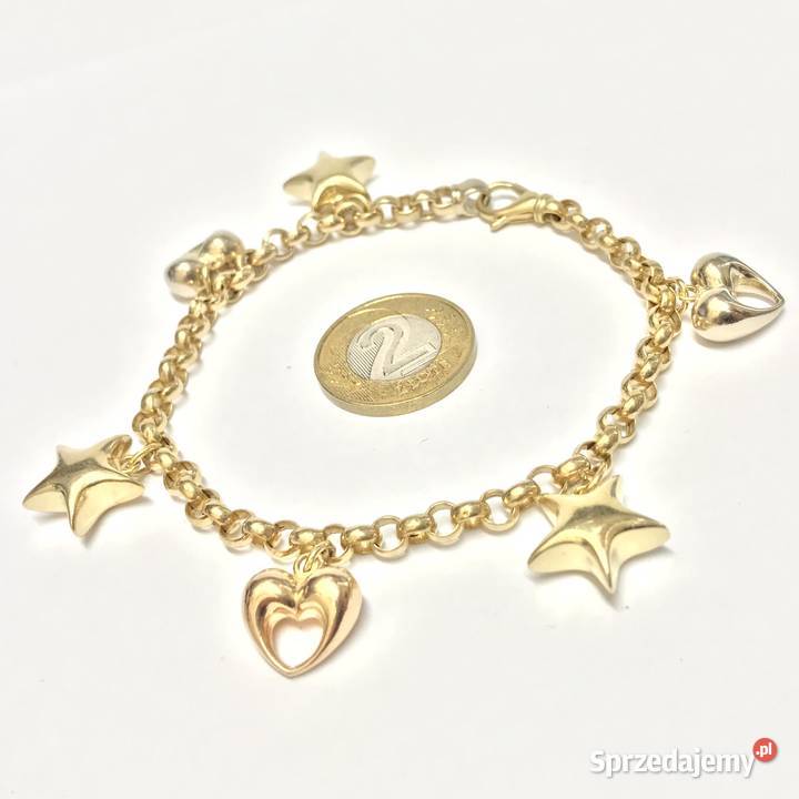 Złota BRANSOLETKA damska 18K cudne OZDOBY piękna Pozostałe Biżuteria dla Pań mazowieckie