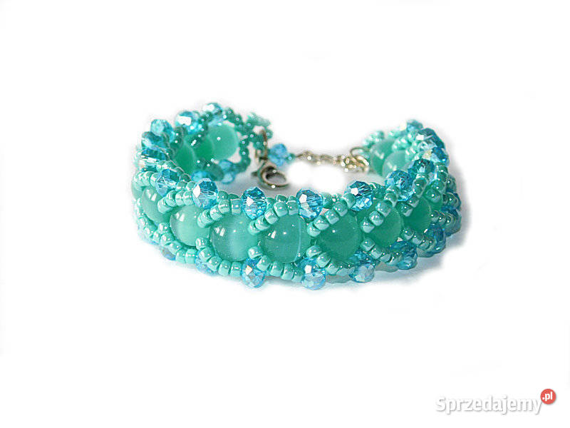 Krzysztalowa bransoletka mieniąca sie KOCIE OKO pomorskie Dębogórze