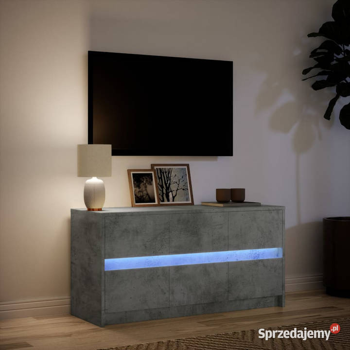 Szafka pod TV z LED szarość betonu 100x34x50 Warszawa
