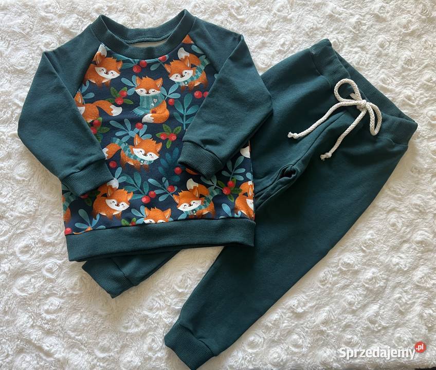 Komplet dziecięcy rozmiar 86 bluza spodnie liski małopolskie Gorlice