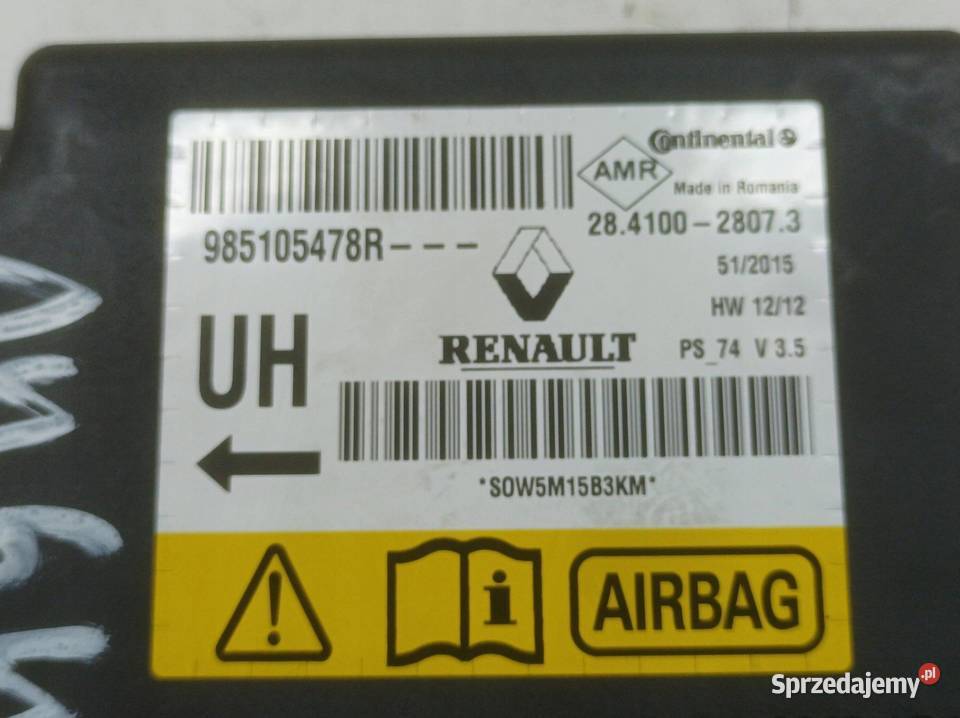SENSOR AIRBAG 985105478R Renault Megane III