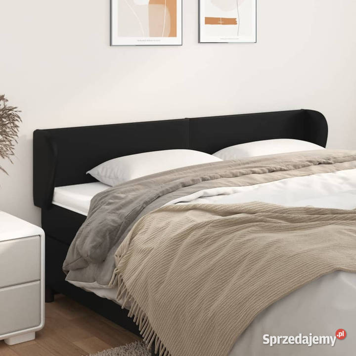 Zagłówek uszak czarny 163x23x7888 sztuczna skóra
