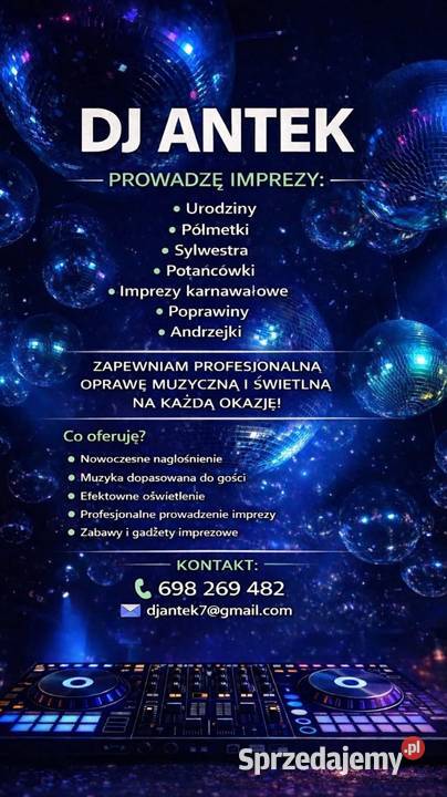 Dj na imprezy Usługi Sandomierz