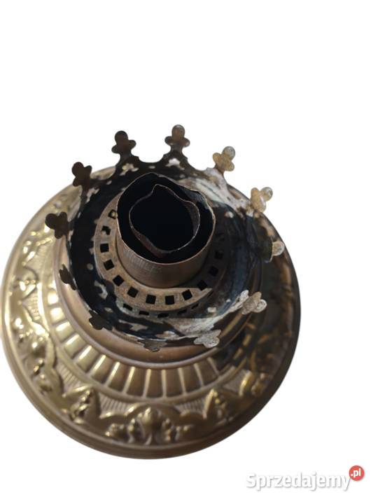 Stara mosiężna przedwojenna lampa naftowa Antyki, Sztuka, Kolekcje Cieszyn