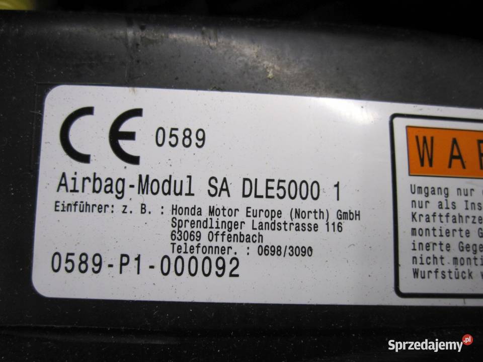 HONDA CIVIC IX 12r AIRBAG poduszka fotela lewa sprzedam