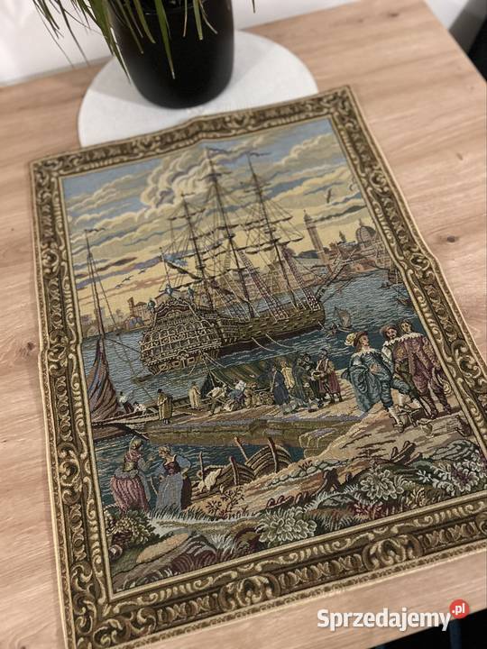 Piękny gobelin belgijski statek Kraków