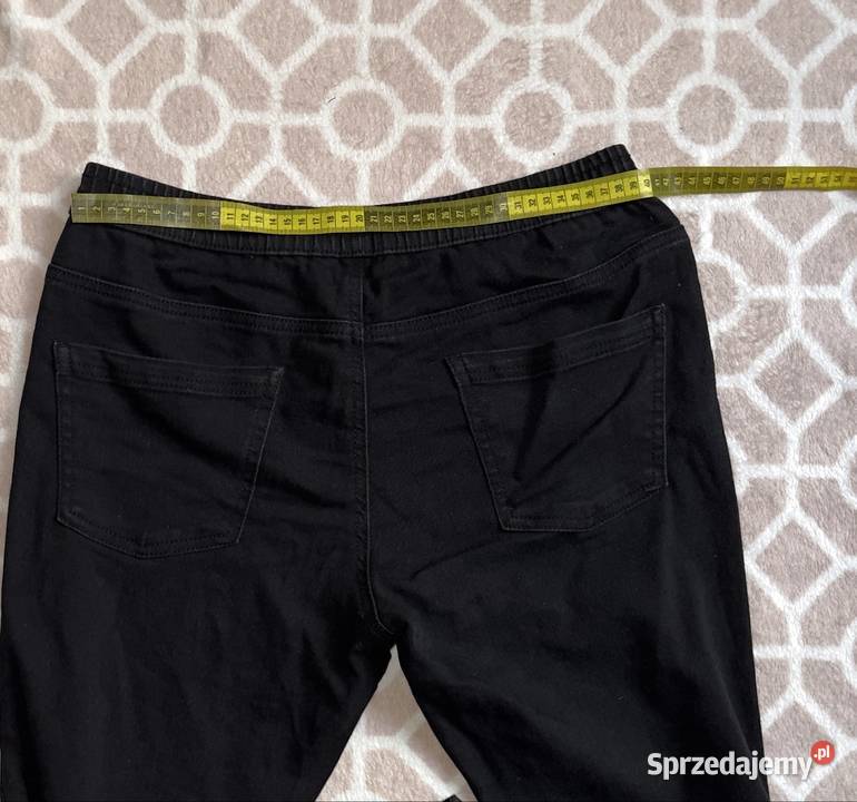 Czarne spodnie z gumką w pasie bawełna poliester kujawsko-pomorskie Grudziądz sprzedam