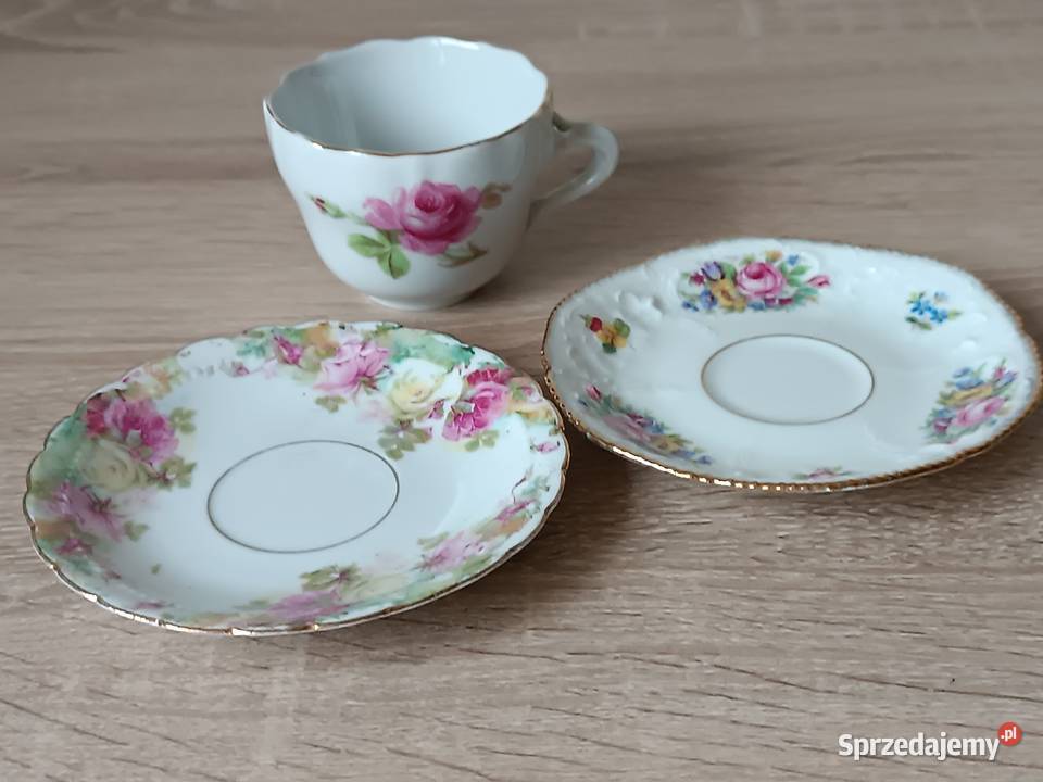 Porcelanowe podstawki i filiżanka Porcelana i szkło Gorlice
