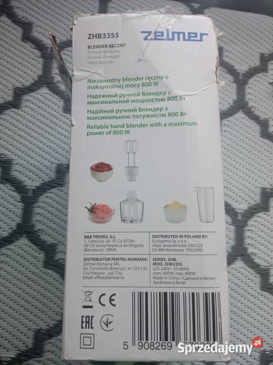 Blender Zelmer 800 W patrz fotki i opis Bydgoszcz