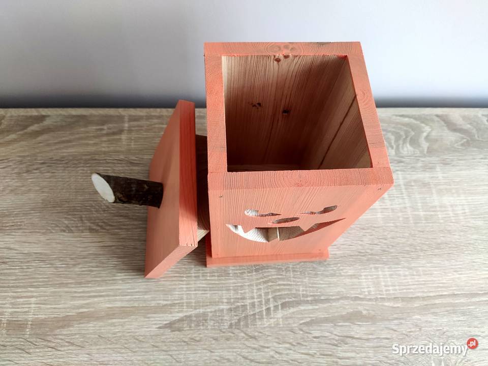 Lampion Halloween Jackolantern drewniany Tuchola