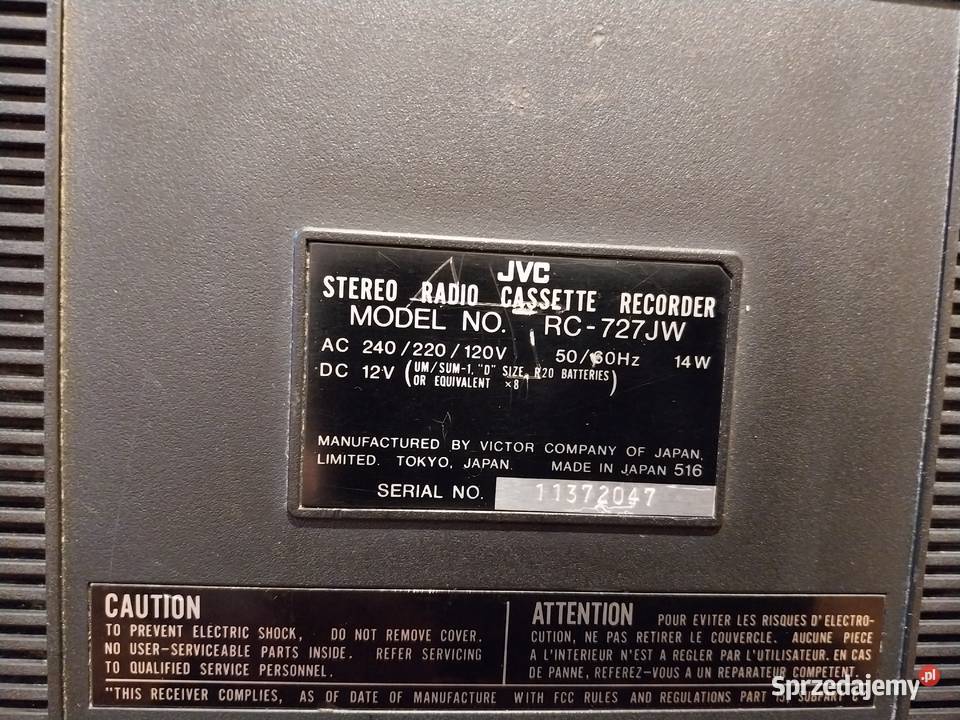 Radiomagnetofon boombox JVC śliczny Lubartów